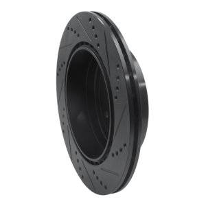 Subaru Impreza Brake Rotor (1) - Rear Left - R1 Concepts - Drilled & Slotted - Black - `05-`07